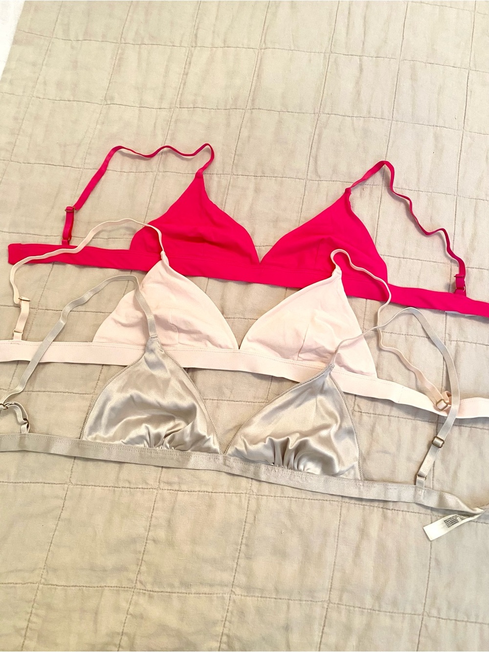 Aritzia Triangle Bralettes Small set of 3